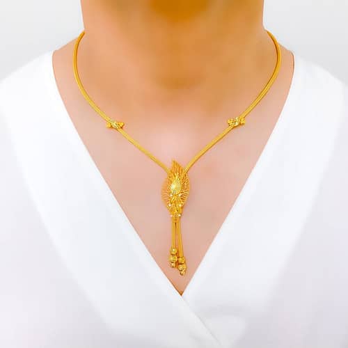 Chic Leaf Drop Necklace Set - Image 4