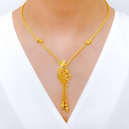Dressy Dangling Leaf Necklace Set - Image 6
