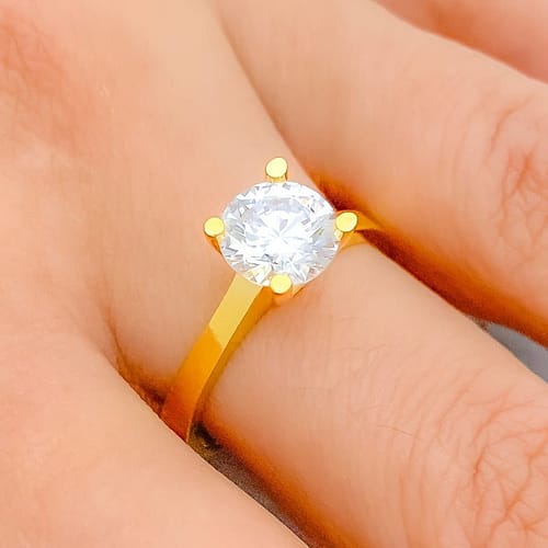Graceful Mounted CZ Solitaire Ring - Image 3
