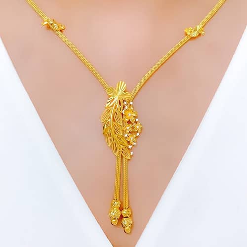 Dressy Dangling Leaf Necklace Set - Image 2