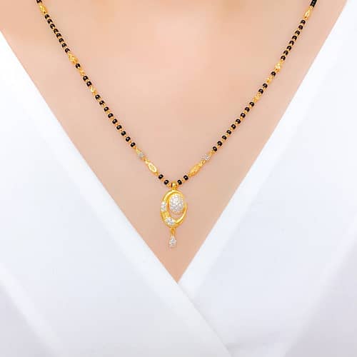 Asymmetrical CZ Mangalsutra - Image 2