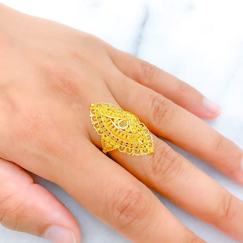 Fancy Traditional Elongated Dome Ring - Image 4