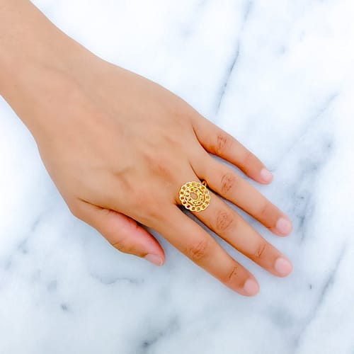 Reflective TwoTier Oval Ring - Image 3