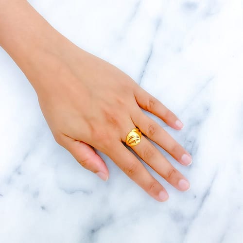 Timeless Etched Motif Ring - Image 2