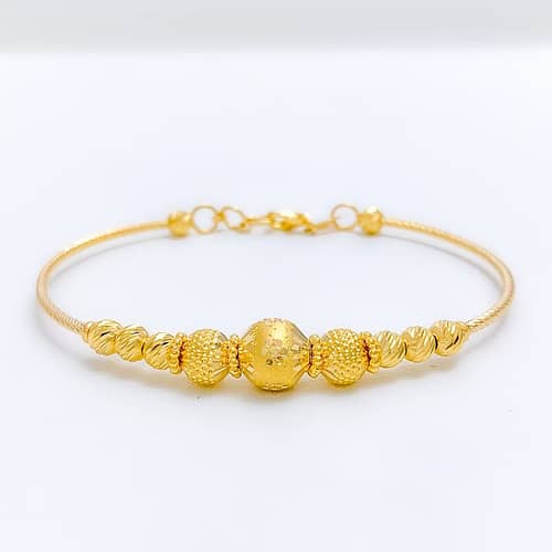 Graduated Glossy Orb Bangle Bracelet - Image 4