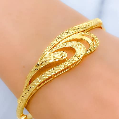Reflective Wave Bangle Bracelet - Image 2