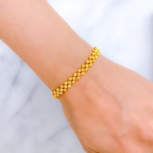 Elegant Striped Ball Bracelet - Image 3