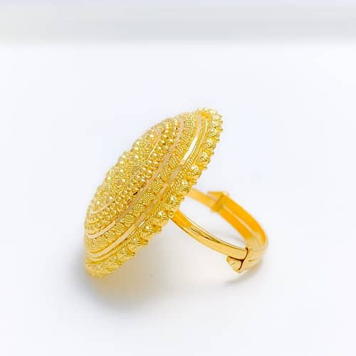 Luscious Detailed Beaded Dome Ring - Image 4