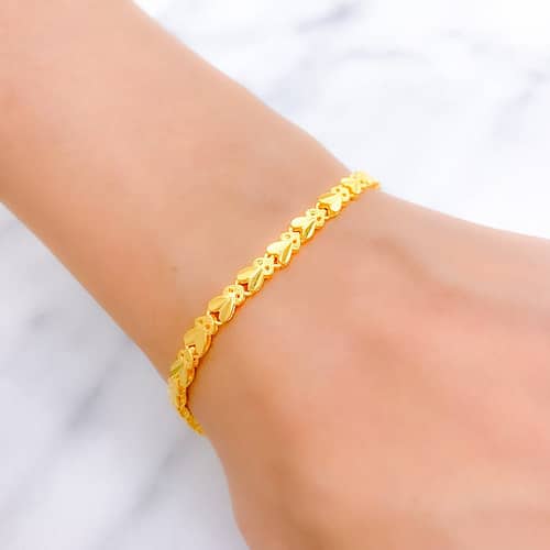 Dressy Golden Leaf Bracelet - Image 3