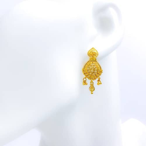 Traditional Beaded Hanging Earrings - Image 2