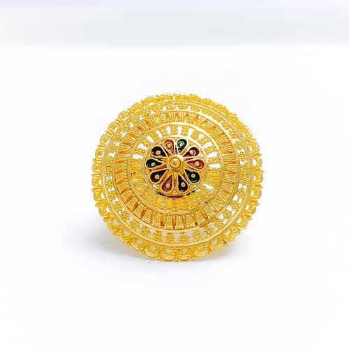 Decorative Dressy Enamel Flower Ring
