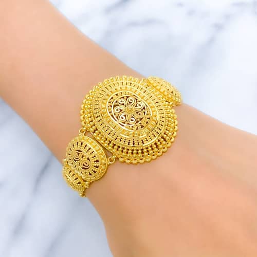 Floral Oval Statement Bracelet - Image 3