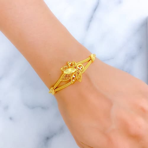 Detailed Floral Bracelet - Image 3