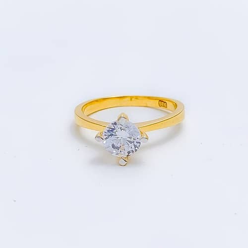Sparkling CZ Solitaire Ring