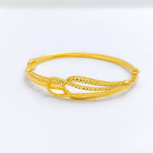 Unique Layered Leaf Bangle Bracelet - Image 4