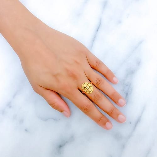 Fancy Textured Feather Ring - Image 4