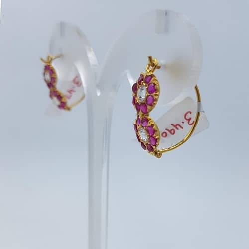 Pink Flowery Style 22K Chamba Bali - Image 2