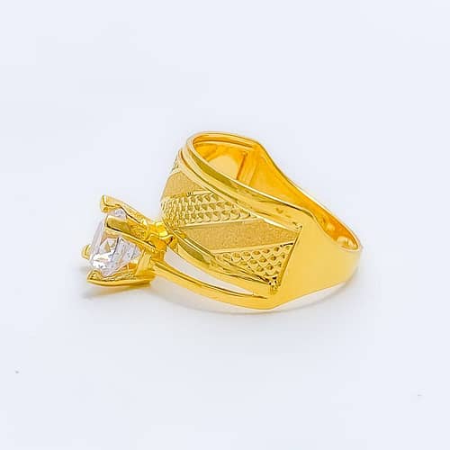 Sand Finish CZ Ring - Image 4