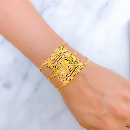Extravagant Striped Statement Bracelet - Image 3