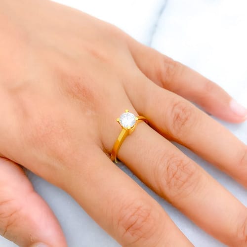 Delicate Smooth Finish CZ Ring - Image 5
