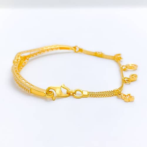 Sleek Sparkling CZ Charm Bracelet - Image 7