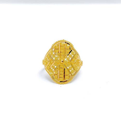 Intricate Wide Striped Ring