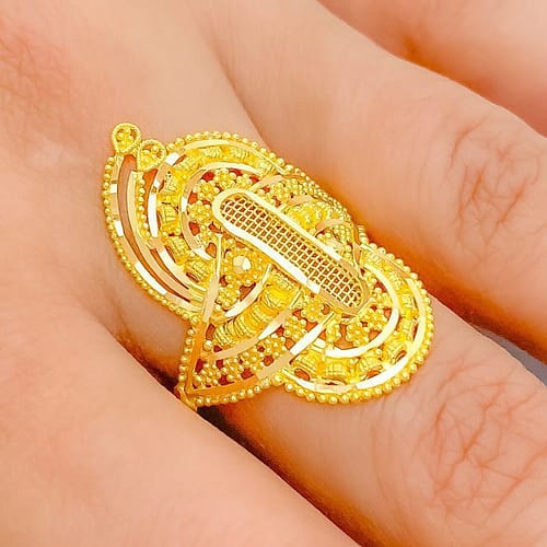 Fancy Oval Mesh Ring - Image 4