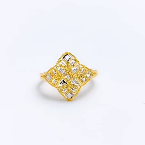 Exquisite TwoTone Flower Ring