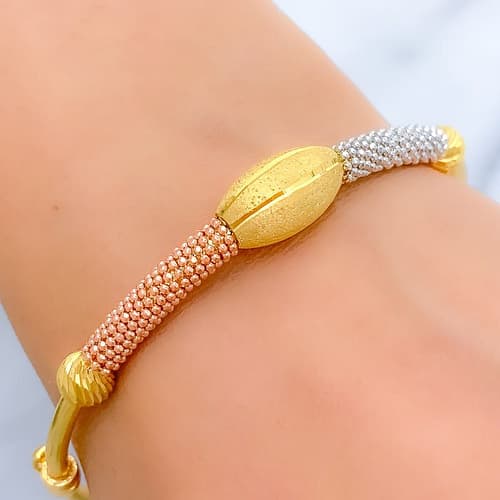 Modern Oval Orb Bangle Bracelet - Image 2