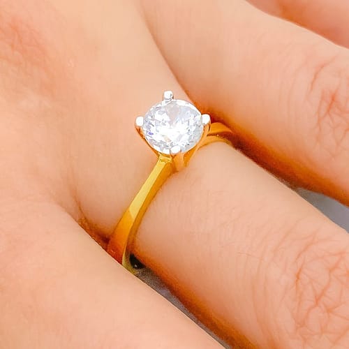 Dainty Lightweight CZ Stone Ring - Image 2