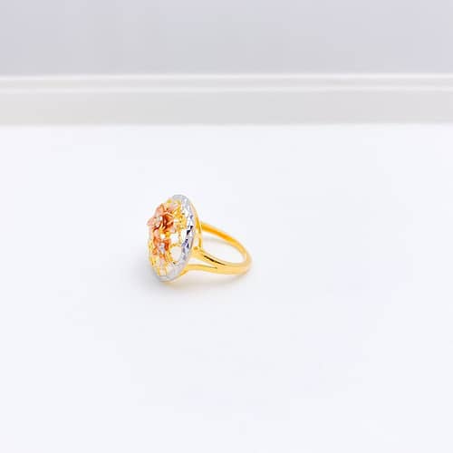 Rose Gold Floral Ring - Image 3