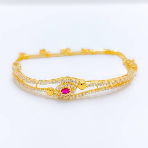 Sleek Sparkling CZ Charm Bracelet - Image 5