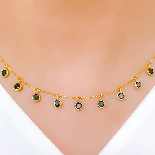 Tasteful Round Black CZ Necklace - Image 2