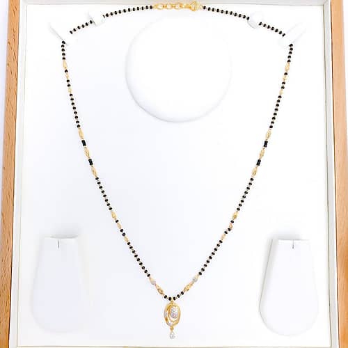 Asymmetrical CZ Mangalsutra - Image 5