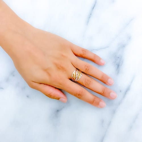 Swirling Wide TwoTone Ring - Image 2