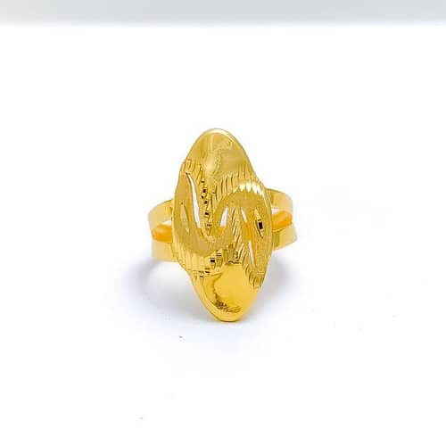 Striking Textured Oval Ring