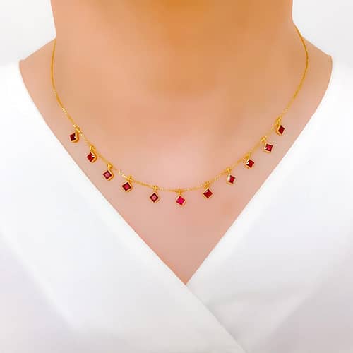 Timeless CZ Square Charm Necklace - Image 3