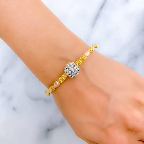 Plush White Gold Bangle Bracelet