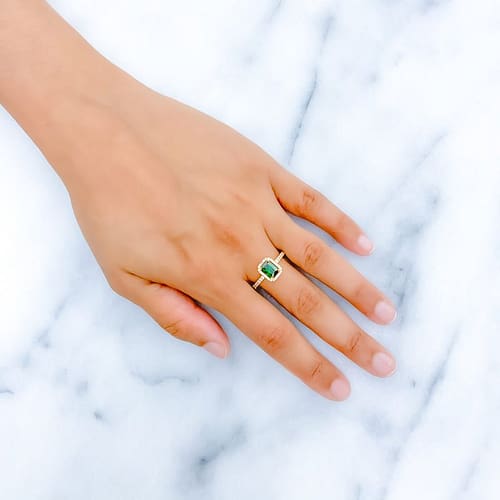 Lush Green CZ Solitaire Ring - Image 4