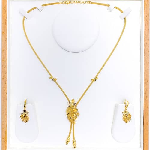 Dressy Dangling Leaf Necklace Set - Image 4