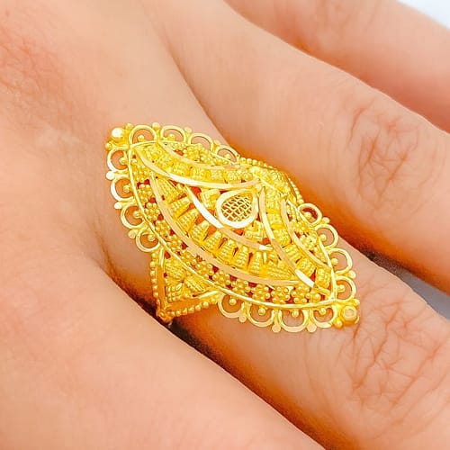 Fancy Traditional Elongated Dome Ring - Image 5