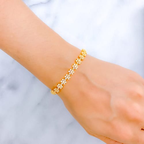 Exclusive Floral CZ Tennis Bracelet - Image 3