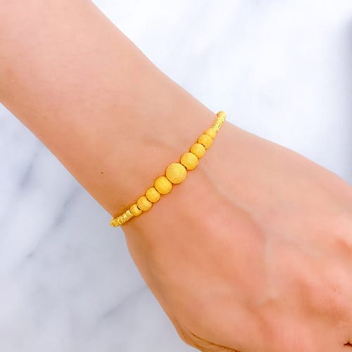 Graduating Sand Finish Orb Bracelet - Image 3