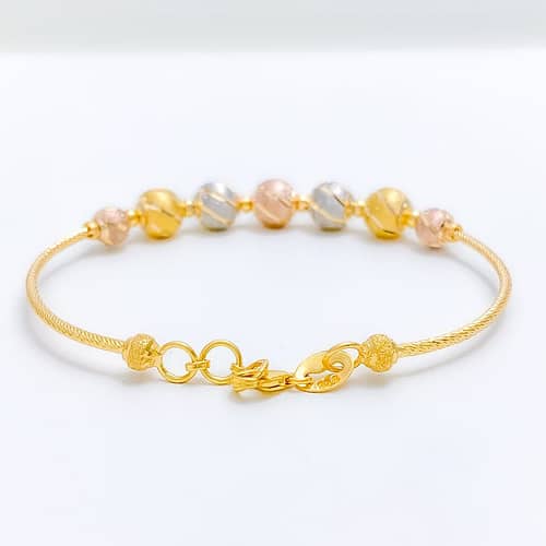 Striped ThreeTone Bangle Bracelet - Image 4