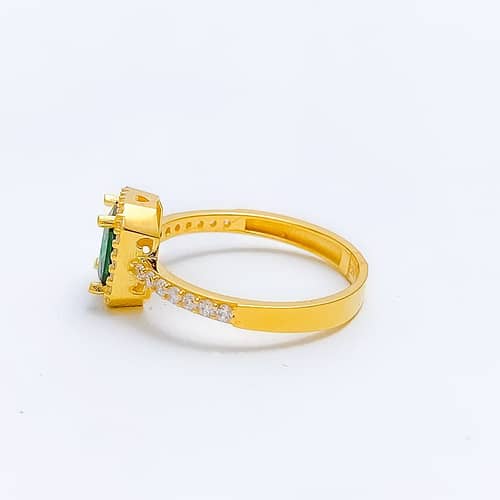 Lush Green CZ Solitaire Ring - Image 3