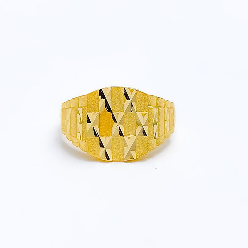 Bold Alternating Rectangular Ring - Image 2
