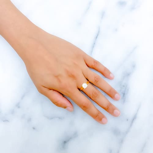 Graceful Mounted CZ Solitaire Ring - Image 2