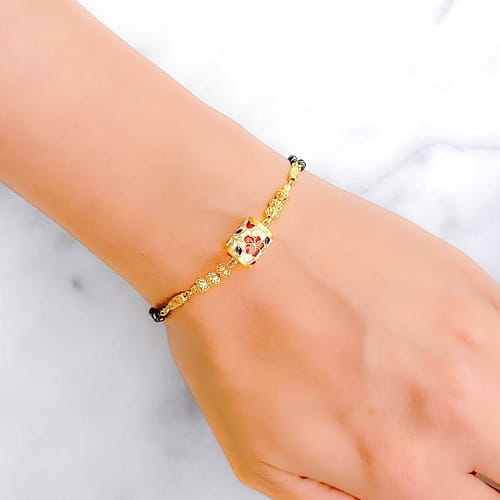 Chic Beaded Meenakari Bracelet - Image 3