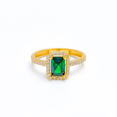 Lush Green CZ Solitaire Ring