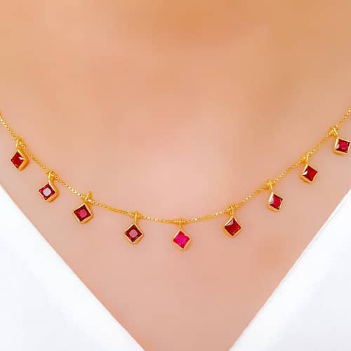 Timeless CZ Square Charm Necklace